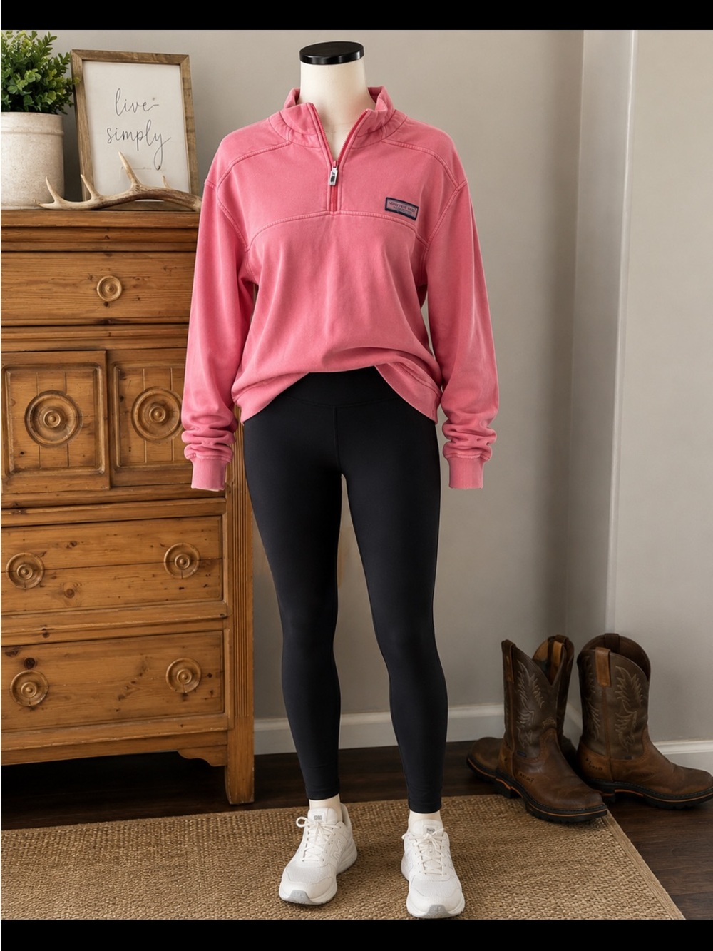 Vineyard Vines Rose Pink Quarter-Zip Pullover